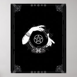 Zwarte Mystieke Waarzegger Mystieke Kristallen Bol Poster