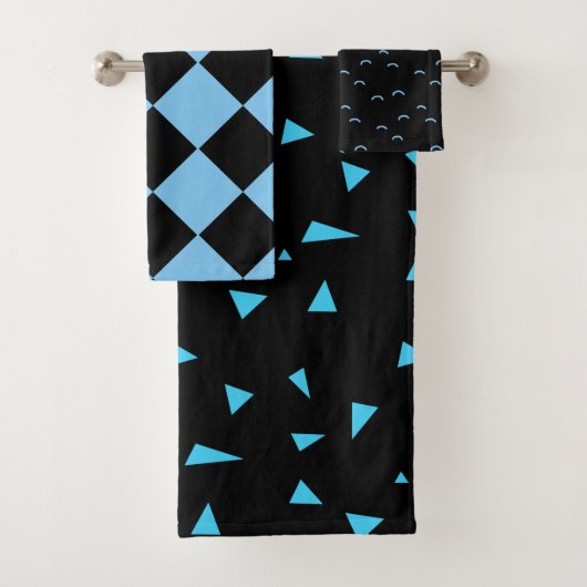 Zwarte n-blauwe handdoekset bad handdoek (Insitu)