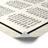 Zwarte n Cream Damask-opvangtabel Poster (Hoek)