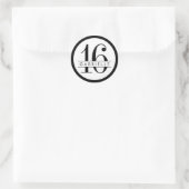 Zwarte n White Border Birthday Favor Sticker Label (Tas)