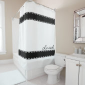 Zwarte naad rand + uw ideeën douchegordijn (In situ)