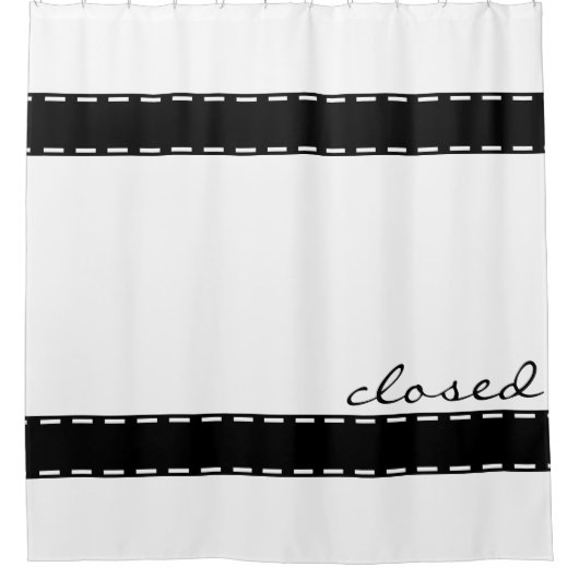 Zwarte naad rand + uw ideeën douchegordijn (Voorkant)