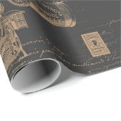 Zwarte  naaigoopjes cadeaupapier (Rol Hoek)