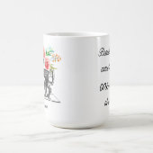 Zwarte naaimachine Citaat Rode Floral Koffiemok (Center)