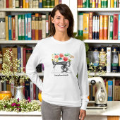 Zwarte naaimachine op maat wit t-shirt