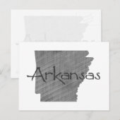 Zwarte naam Arkansas Shaped  Gray Chalkboard Briefkaart (Voorkant / Achterkant)