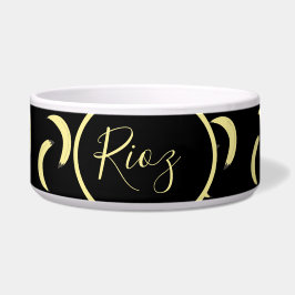 Zwarte naam Banana Pattern Voerbakje