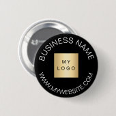 Zwarte naam business logo website ronde button 5,7 cm (Voorkant /achterkant)