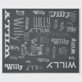 Zwarte Naam Collage 🎁 Geweldige Woordwolk Fun Fab Cadeaupapier (Vlak)