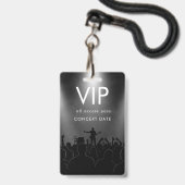 Zwarte Naam Custom VIP All Access Pas Concert Badge (Voorzijde met lanyard)