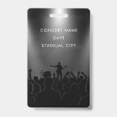 Zwarte Naam Custom VIP All Access Pas Concert Badge (Achterkant)