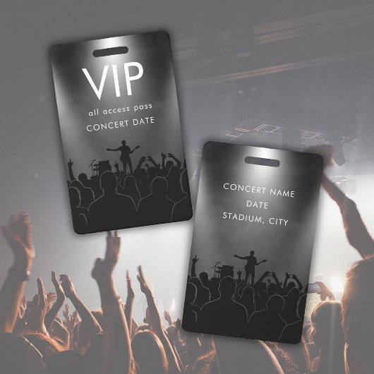 Zwarte Naam Custom VIP All Access Pas Concert Badge