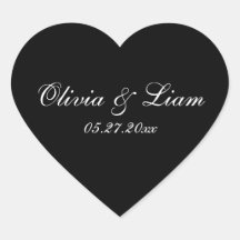 Zwarte naam Datum Modern Wedding