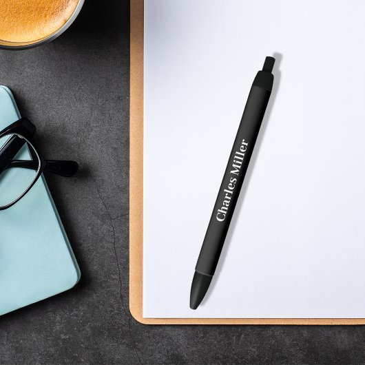 Zwarte naam eenvoudige klassieker inkt pen