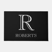 Zwarte naam en Initiaal Doormat / Rug - Aangepast Deurmat (Voorkant)
