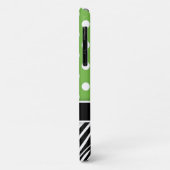 Zwarte naam groene poka Dots Zebra Stripes Case-Mate iPhone Case (Achterkant/links)