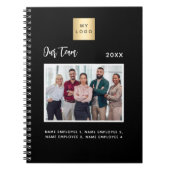 Zwarte naam van bedrijfsfototeamlid notitieboek (Voorkant)