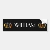 Zwarte naam van Royal Gold Crown Bumpersticker (Voorkant)