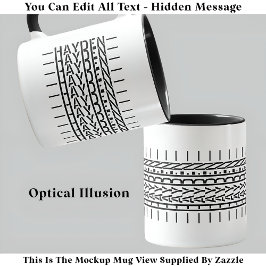 Zwarte Naam Verborgen Bericht Trendy Mok 121b Mode