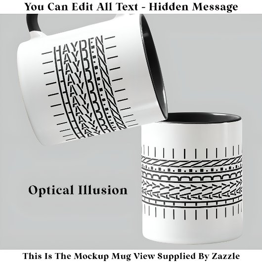 Zwarte Naam Verborgen Bericht Trendy Mok 121b Mode