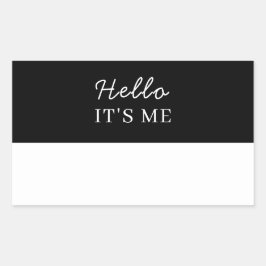 Zwarte naamstickers | Aangepaste Hallo ik ben het Rechthoekige Sticker