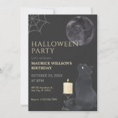 Zwarte nacht Mysterieuze maan kat  Kaart (Voorkant)