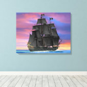 Zwarte nagels van de zeven Zeeen Canvas Afdruk (Insitu (Houten vloer))