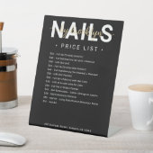 Zwarte nagelsalon prijslijst Menu Reclamebord Met Voetstuk (Insitu)