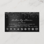 Zwarte Nail Artist Drift 9 Punts Roos Script Visitekaartje (Achterkant)