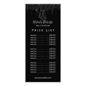 Zwarte Nail Salon Manicurist Drivers Prijslijst Reclamekaart (Voorkant)