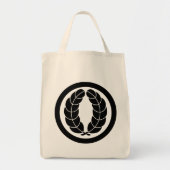  zwarte Nakagawa Japan Kamon Mon Art Tote Bag (Voorkant)