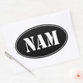 ZWARTE NAM VIETNAM Ovale Sticker (Envelop)
