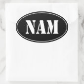 ZWARTE NAM VIETNAM Ovale Sticker (Tas)