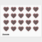 Zwarte namaak kant hart bloem sticker (Vel)