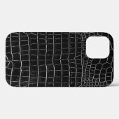 Zwarte namaak krokodillenleer Case-Mate iPhone case (Achterkant (horizontaal))