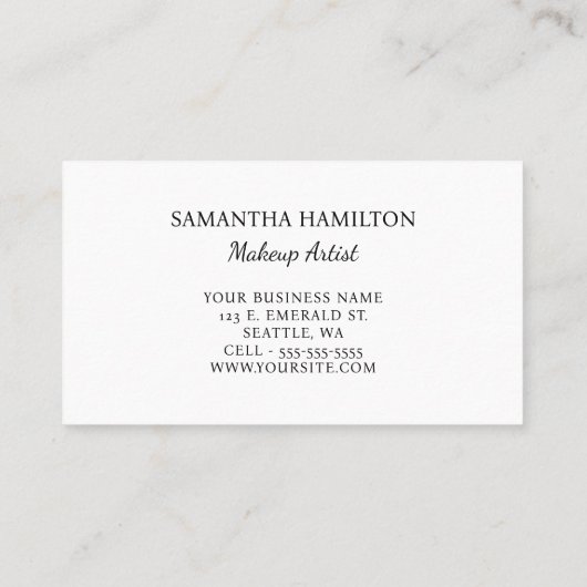 Zwarte namen Moderne Minimalistische BN Visitekaartje (Achterkant)