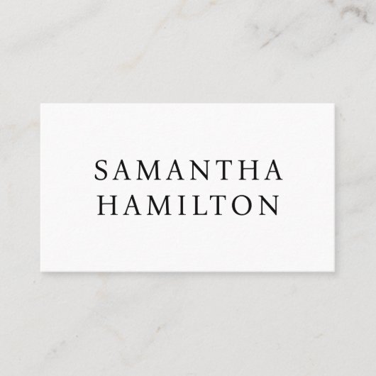 Zwarte namen Moderne Minimalistische BN Visitekaartje (Voorkant)