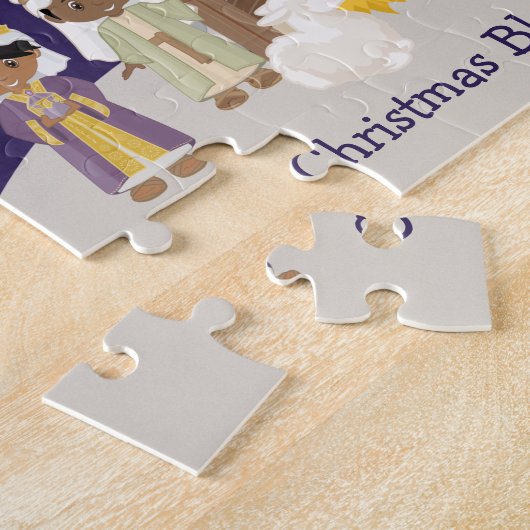 Zwarte nativiteitsscène legpuzzel (Zijkant)