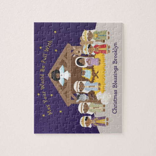 Zwarte nativiteitsscène legpuzzel (Verticaal)