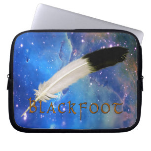 ZWARTE Natuur- en ruimteveer-laptophoes Laptop Sleeve