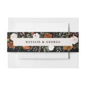 Zwarte natuurlijke botanische elegant moderne flor uitnodigingen wikkel (Voorkant Voorbeeld)