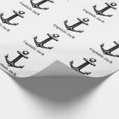 zwarte Nautical Anchor Cadeaupapier (Hoek)