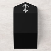 Zwarte Nautische Anchor Al in One Wedding Invite All In One Uitnodiging (Buitenkant)