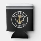 Zwarte Nautische Monogram Fleskoeler Blikjeskoeler (Achterkant)