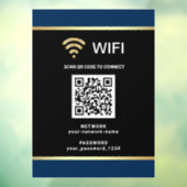 Zwarte Navy Blauwe QR-code Wifi Netwerk Wachtwoord Raamsticker (Vel 3)