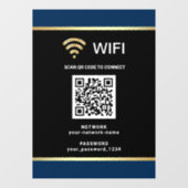 Zwarte Navy Blauwe QR-code Wifi Netwerk Wachtwoord Raamsticker (Vel)