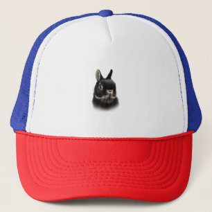 Zwarte Nederland Dwerg Konijn Buste Vrouwen Unisex Trucker Pet