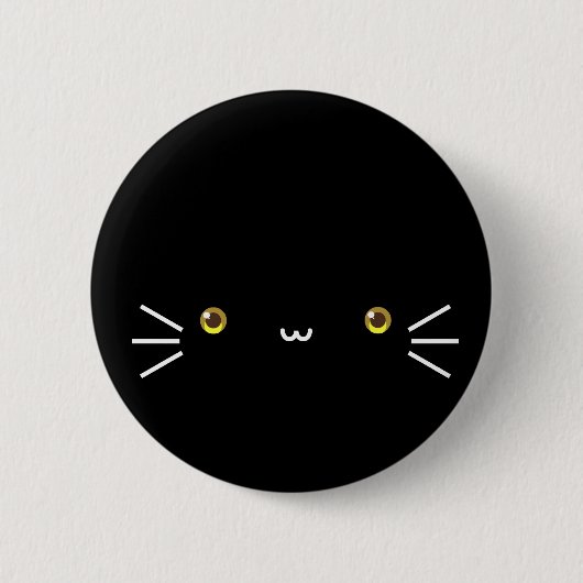 zwarte neko-knop ronde button 5,7 cm (Voorkant)