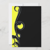 Zwarte & Neon Bright Gele Zwemel Sweet 16-partij Kaart (Achterkant)