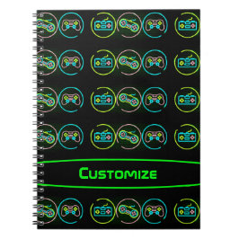 Zwarte & Neon Gamer Notitieboek